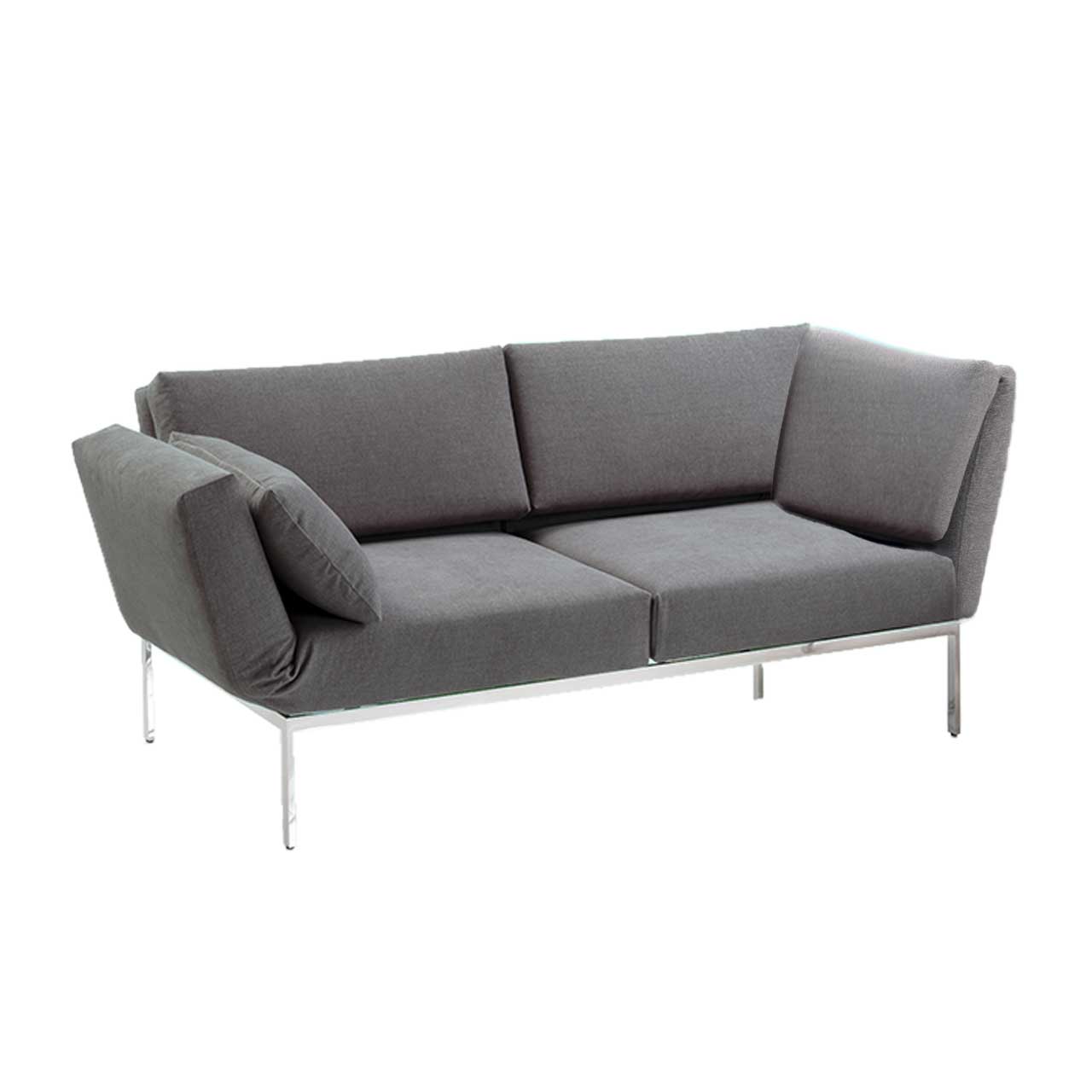 Eckanbausofa der Serie brühl roro medium spring mit Drehsitz links in grau.