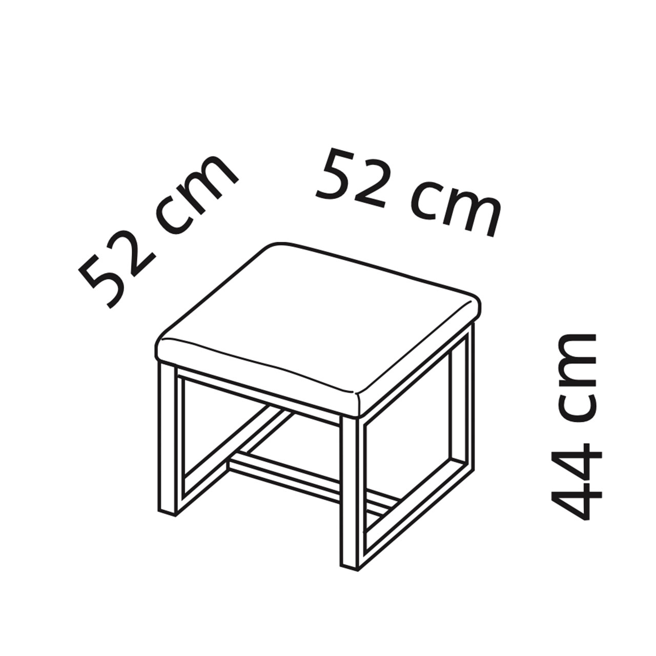 Maßzeichnung für den Sessel grace 68160.