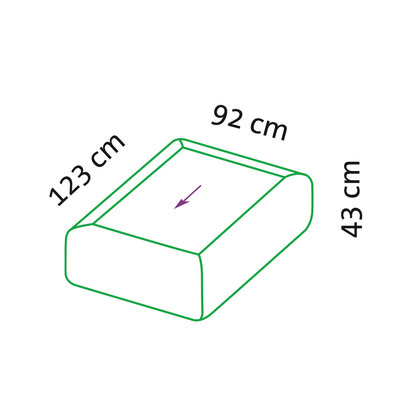 Maßzeichnung für Hocker all together von brühl.