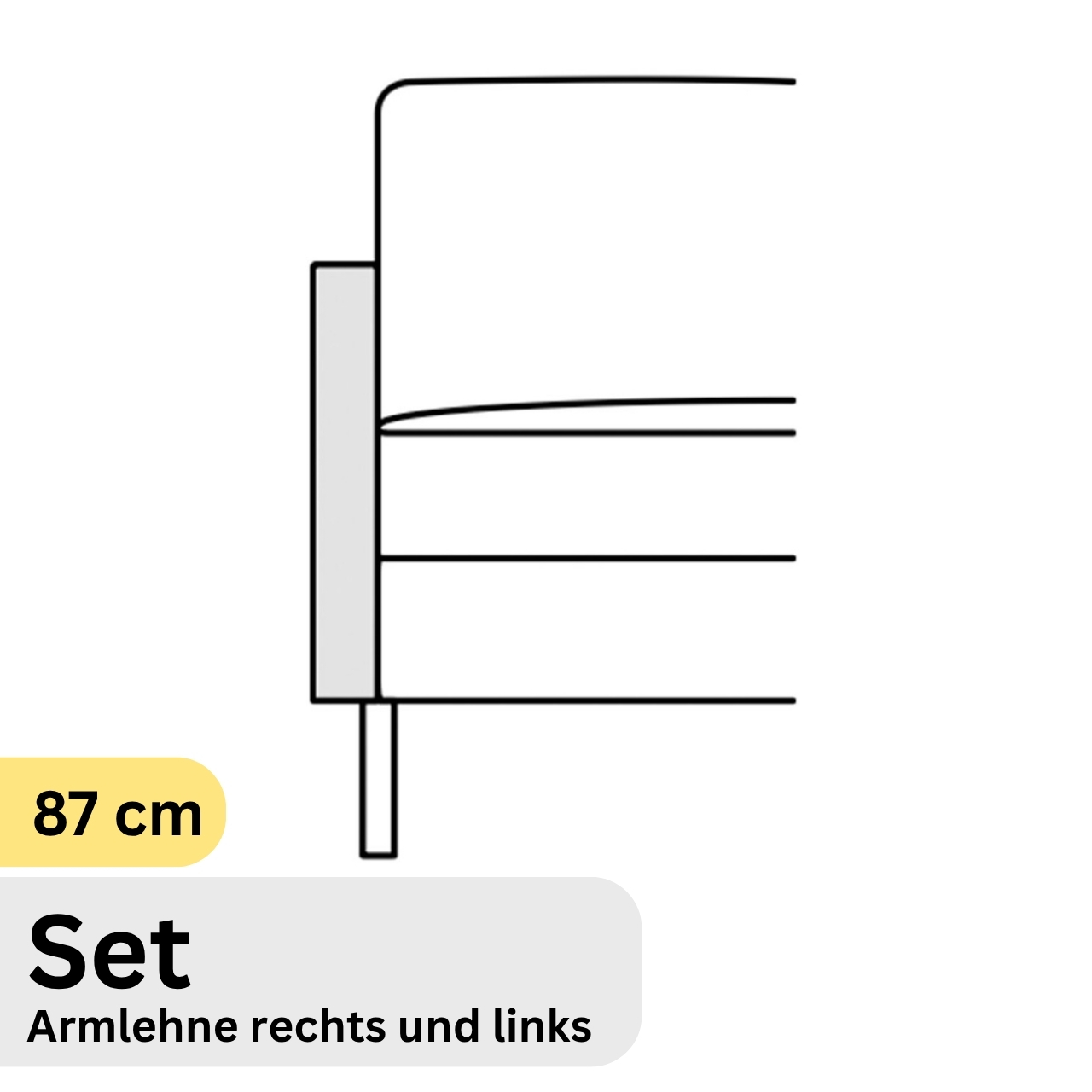 COR Conseta: Skizze Armlehne 87 cm Set 44050