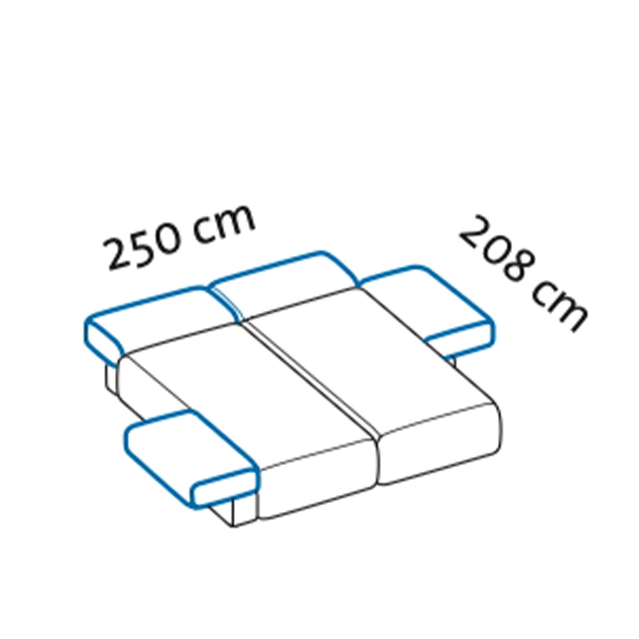 Maßzeichnung brühl piano Ecksofa
