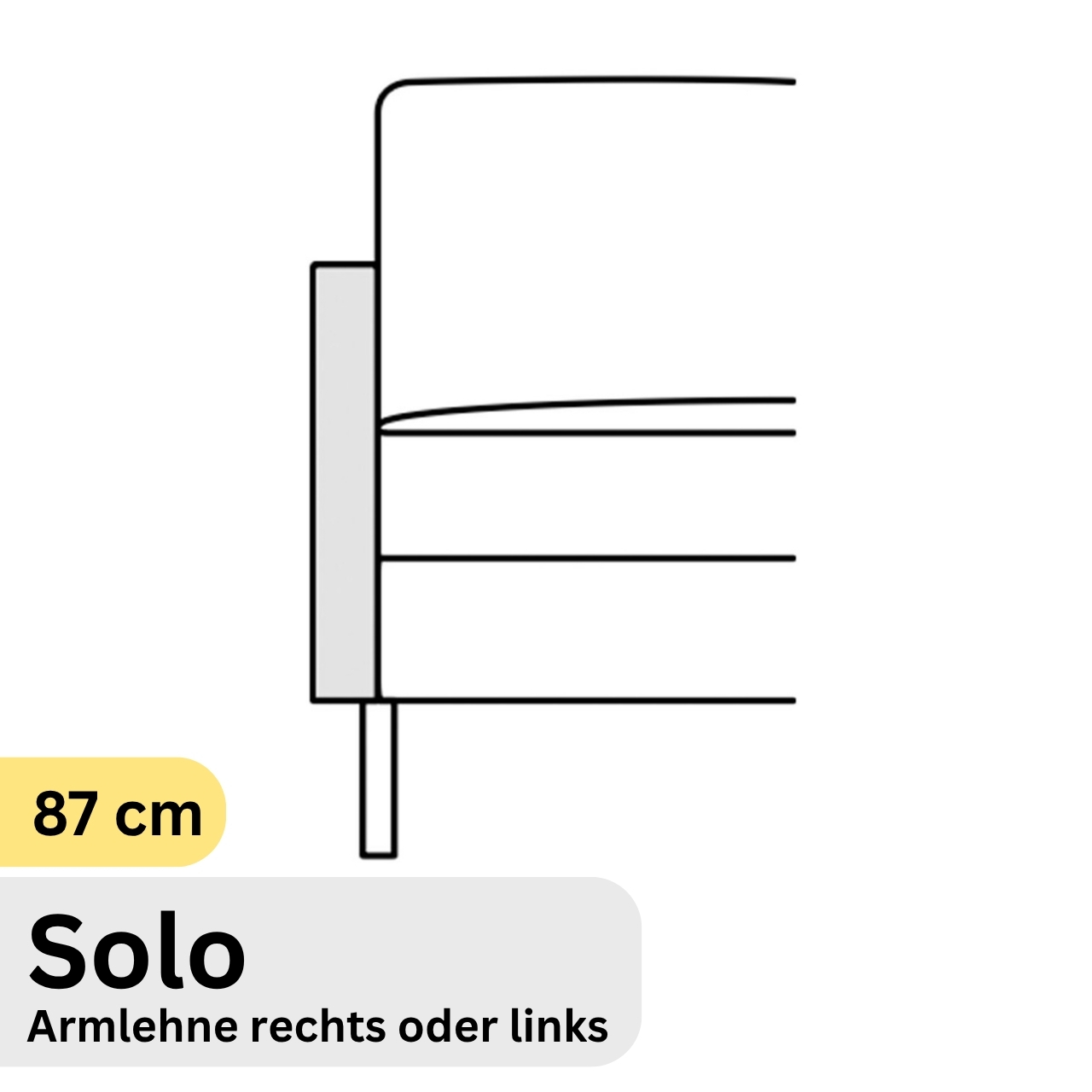 COR Conseta: Skizze Armlehne 87 cm Solo 44050