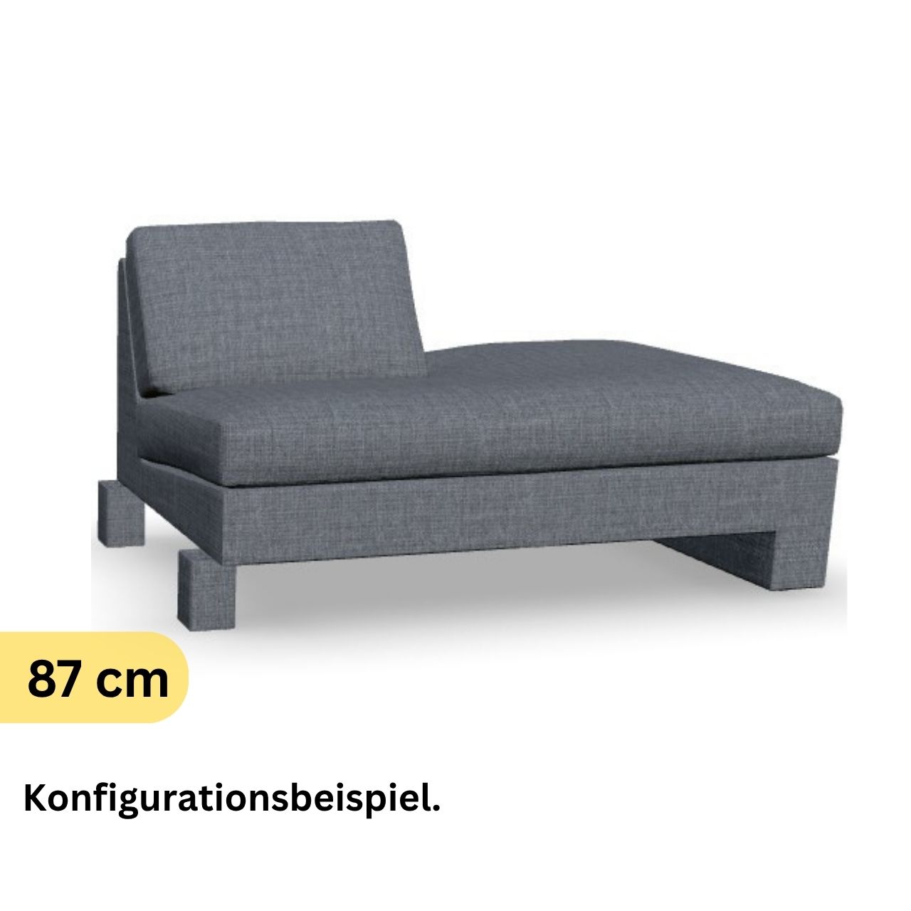 COR Conseta - Korpus mit Überstand rechts 40274 oder 40275 Tiefe 87 cm | 1 Rückenkissen bodenfrei
