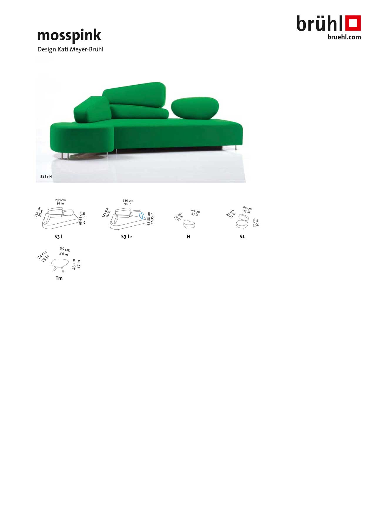 Maßblatt brühl mosspink