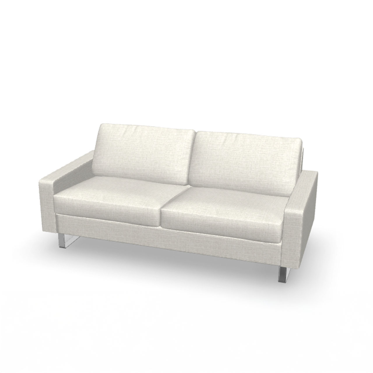 Generiertes 3D-Bild des Sofas COR Conseta mit Edelstahl-Kufen.