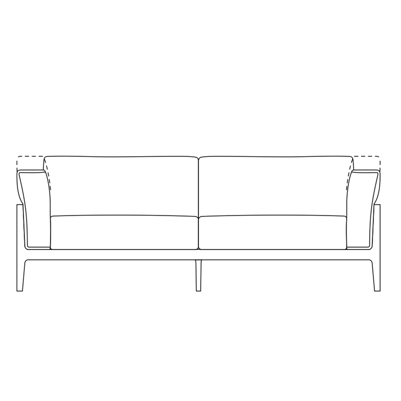 Zeichnung des Sofas zeigt Aufbau