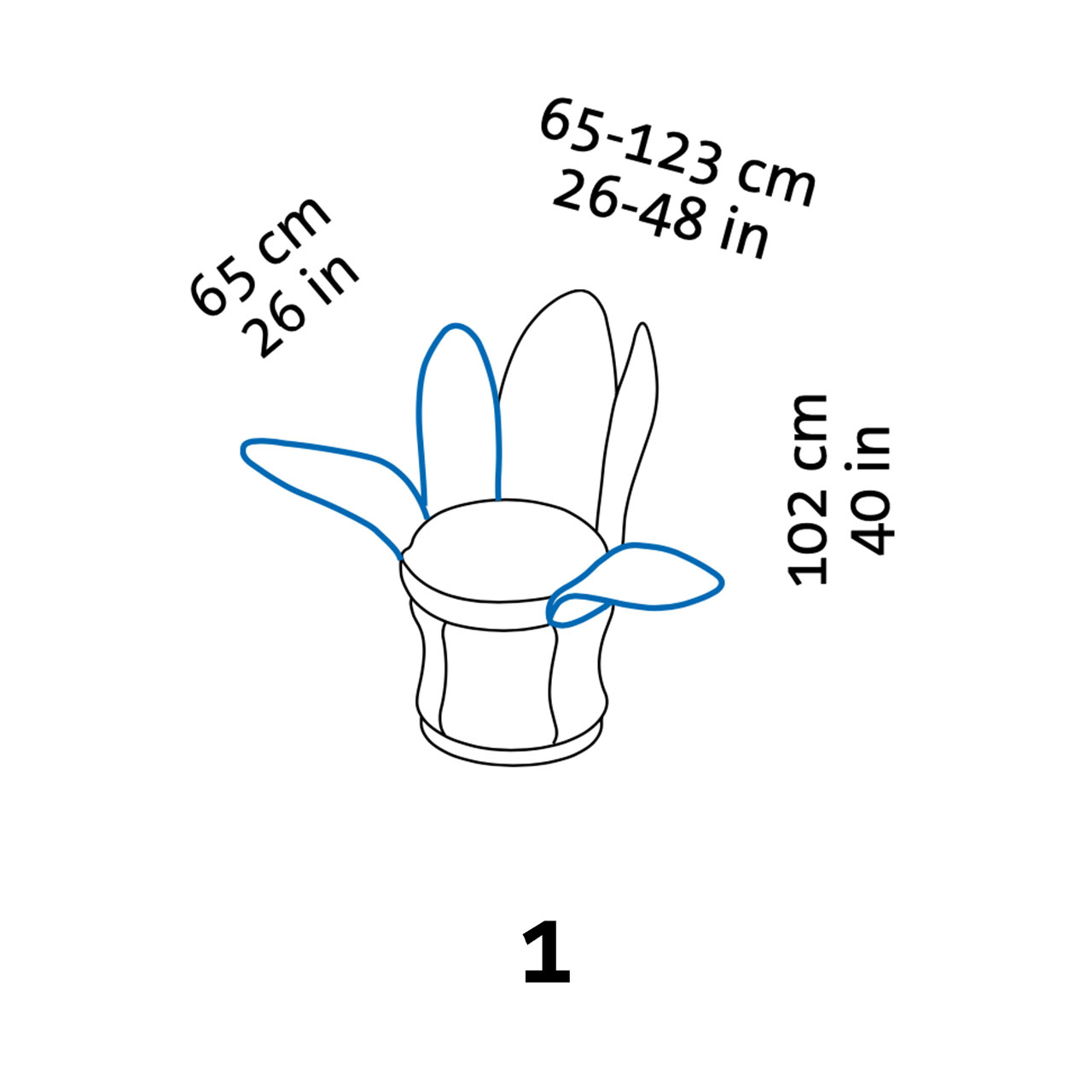 Maßzeichnung brühl lemon-blossom Sessel mit abgesenkten Rückenelementen
