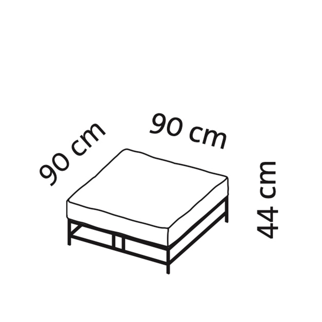 Maßzeichnung brühl easy pieces Hocker