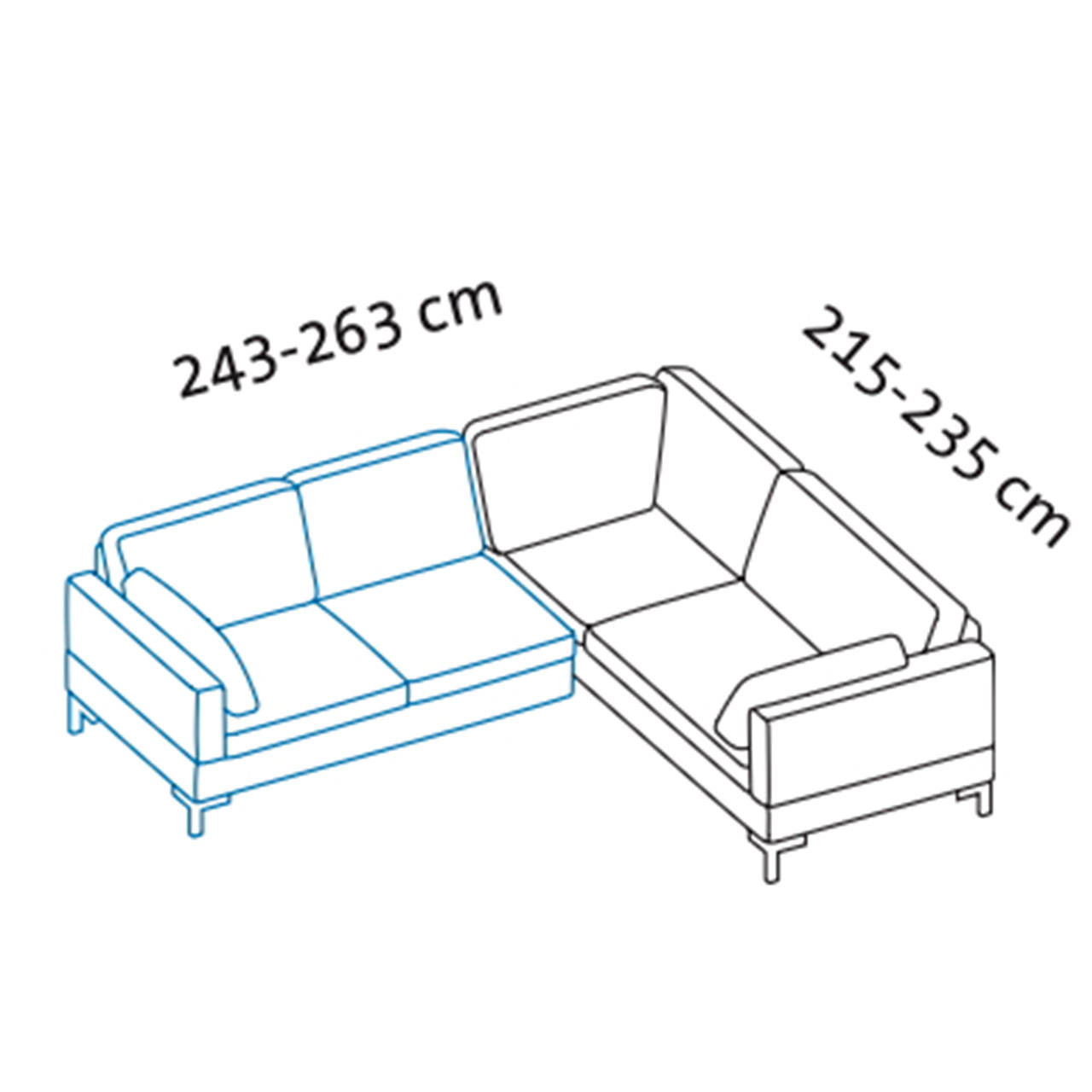 Maßzeichnung alba system Garnitur W1 + C2