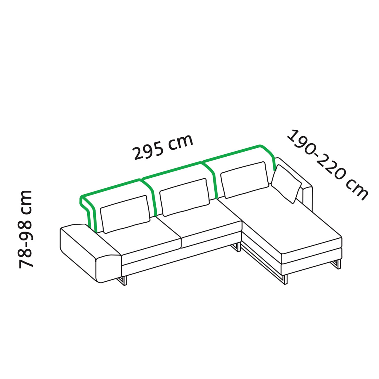 Maßzeichnung brühl embrace Garnitur