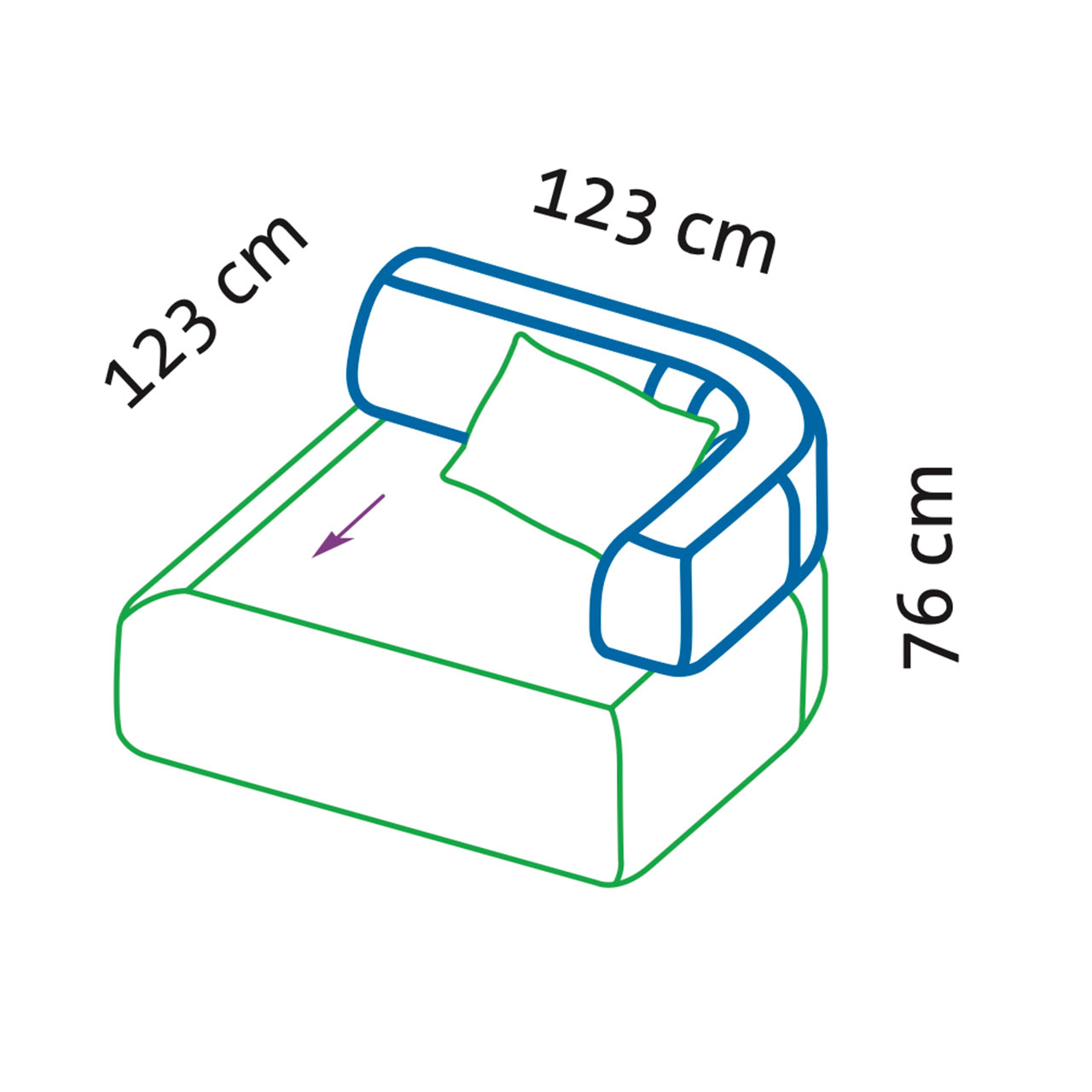Maßzeichnung für Abschlusselement all together von brühl.