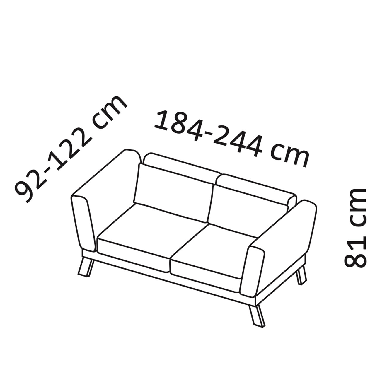 Maßzeichnung brühl lofoten lounge Sofa