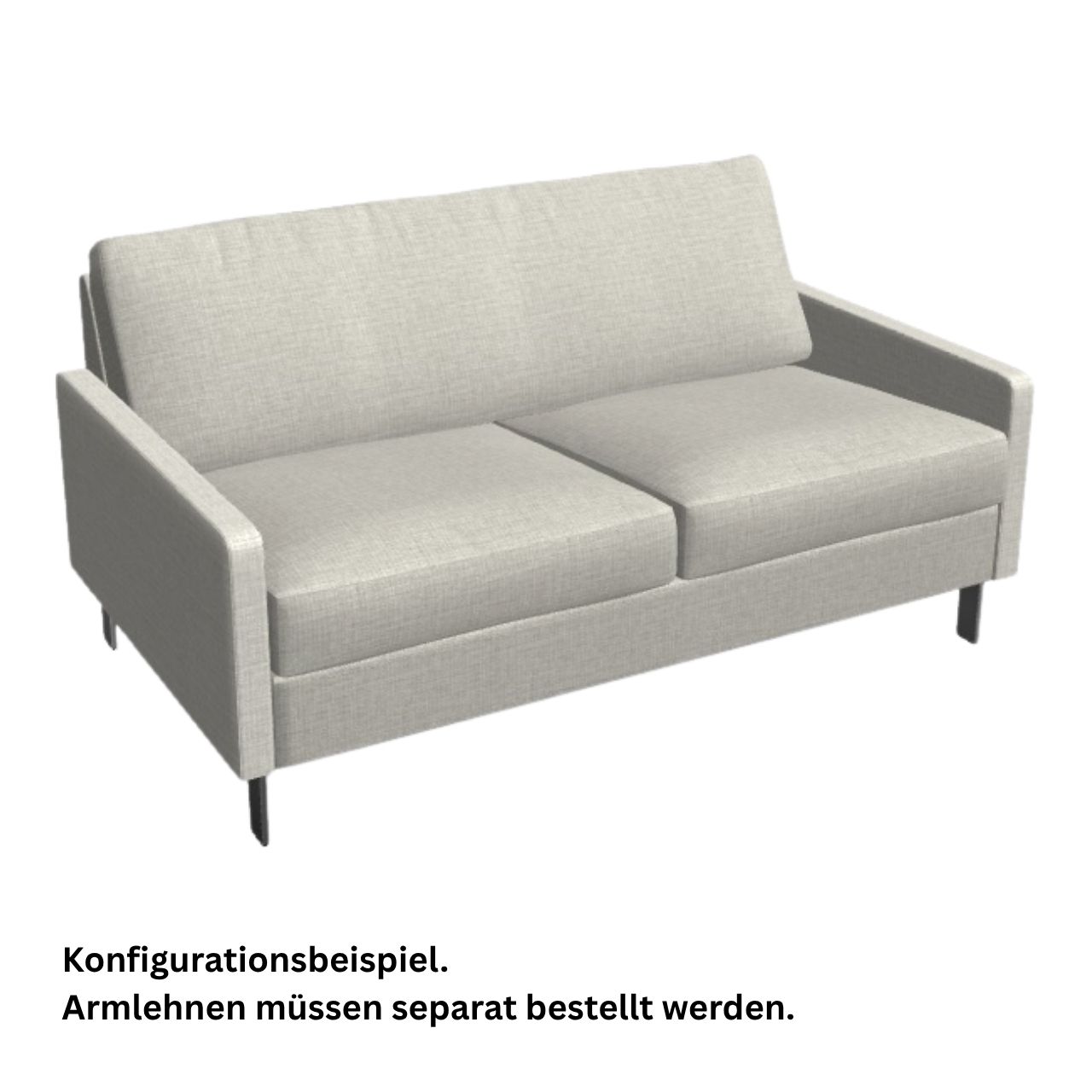 COR Conseta Sofa-Korpus 40270 Breite 140 cm. mit durchgehendem Rückenpolster.