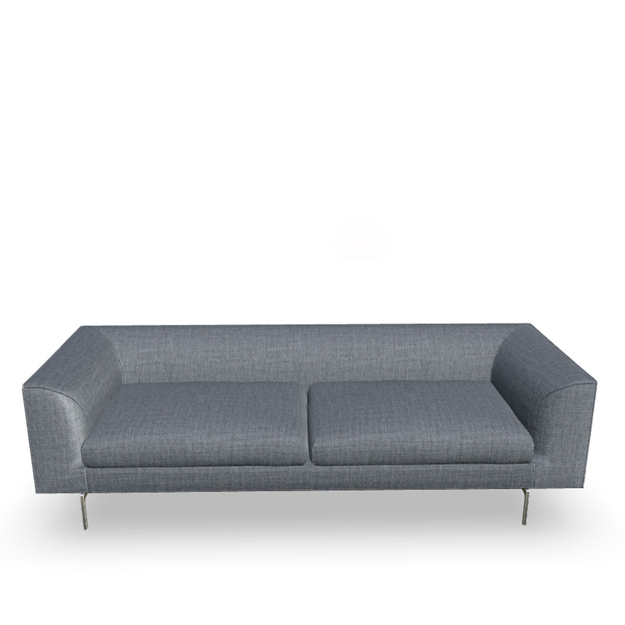 220 cm breites Sofa auf Einzelfüßen Chrom