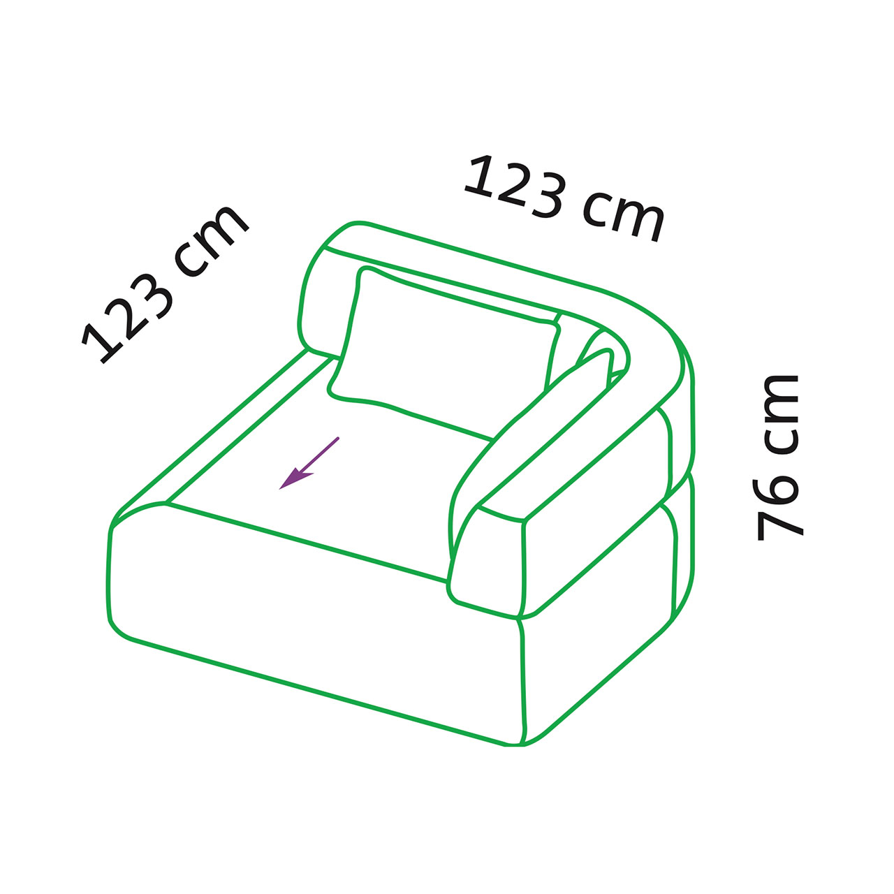 Maßzeichnung für Eckelement all together von brühl.