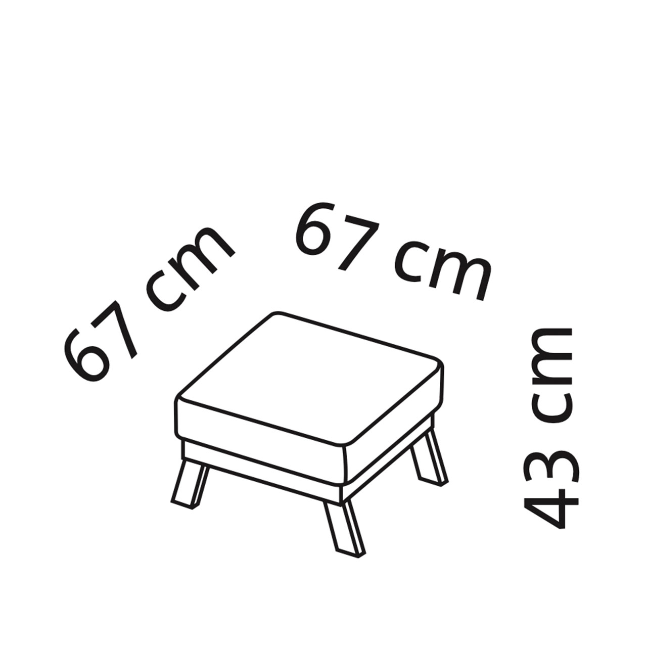 Maßzeichnung brühl lofoten lounge Hocker