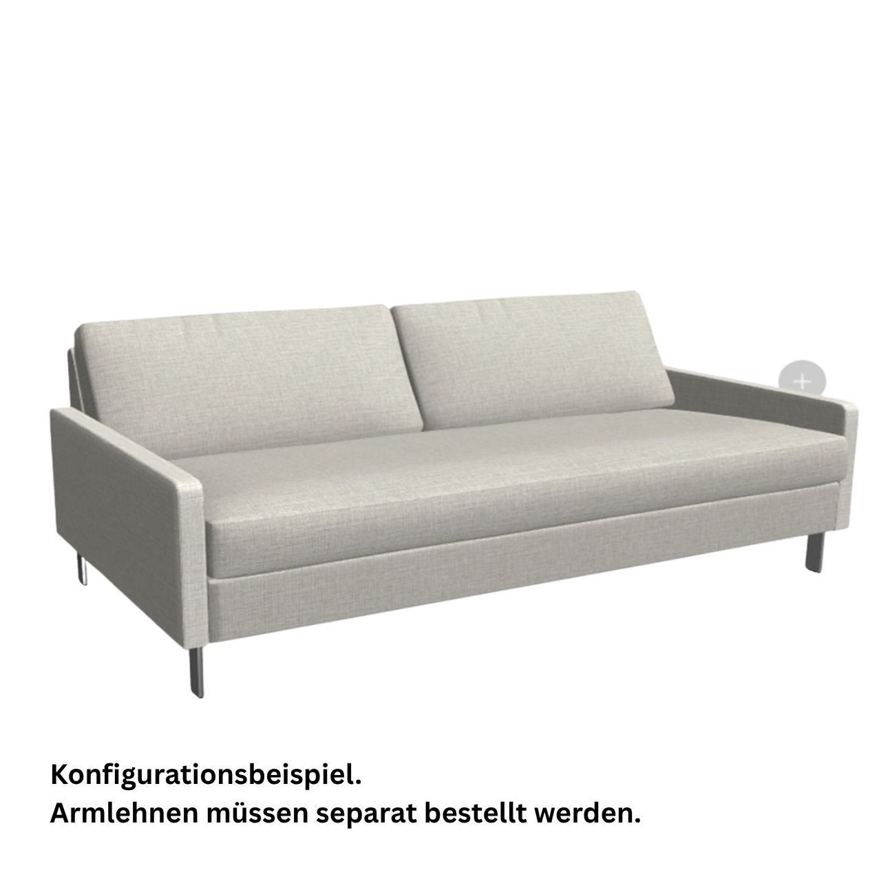 COR Conseta Sofa-Korpus 40219 Tiefe 97 cm, Breite 210 cm mit durchgehendem Sitzpolster.