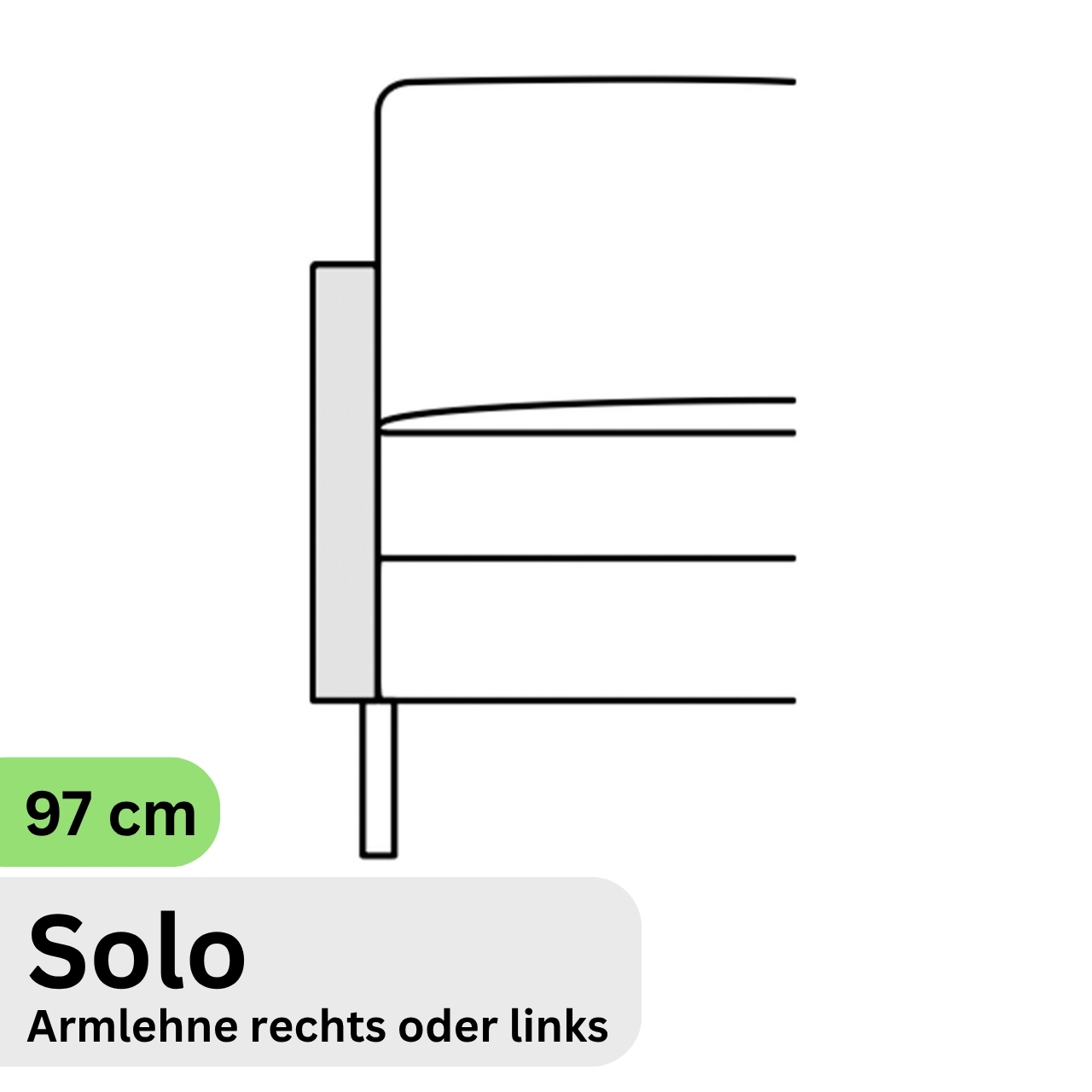 COR Conseta: Skizze Armlehne 97 cm Solo 40970