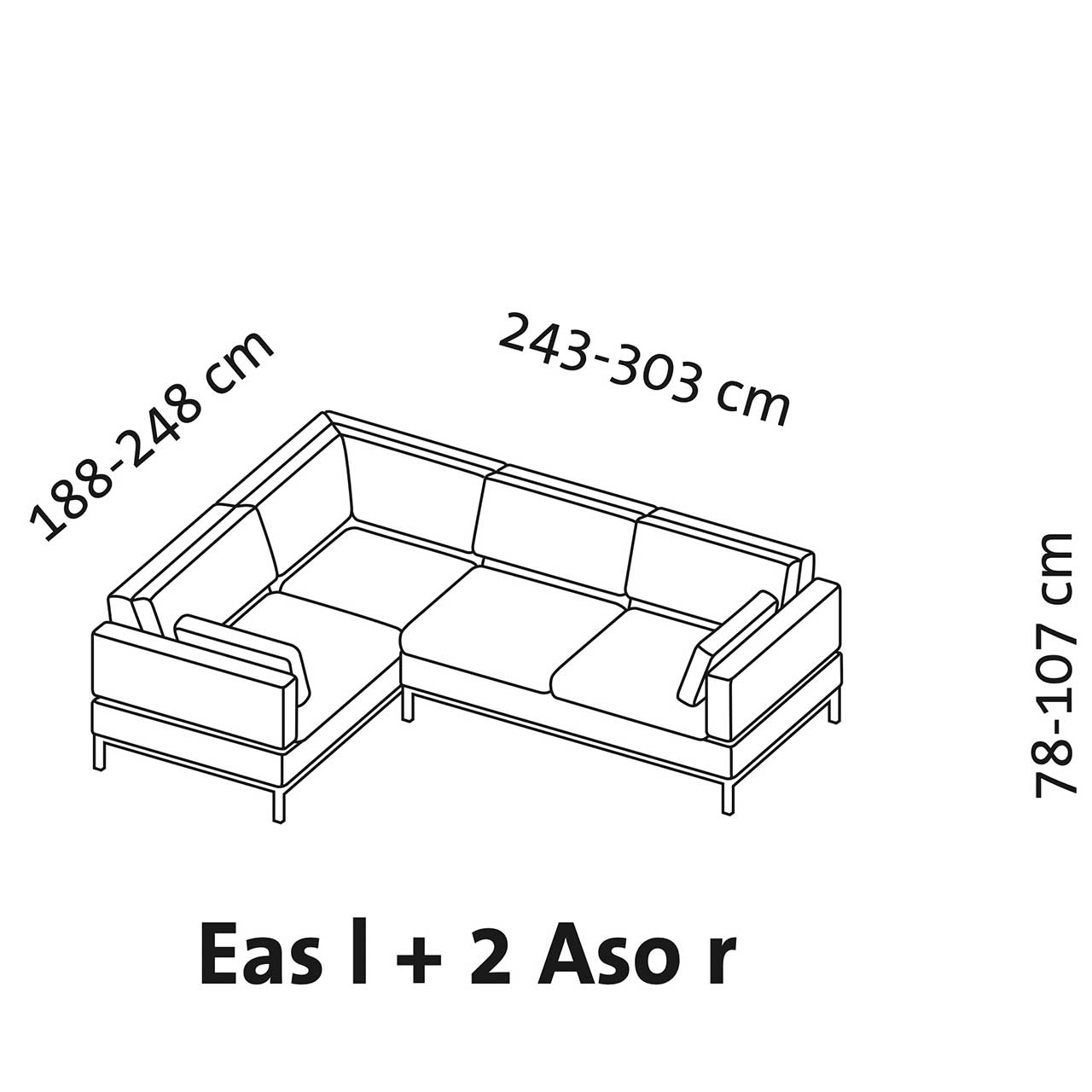 Maßzeichnung brühl tomo compact Eckgarnitur