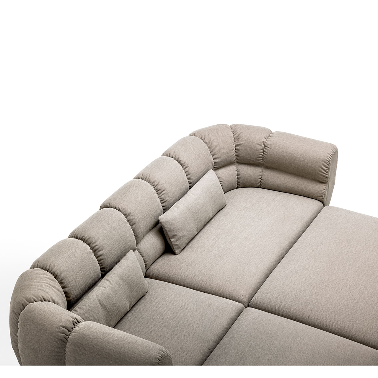 Detailansicht auf Sitzfläche einer Polstergarnitur brühl magnolia.