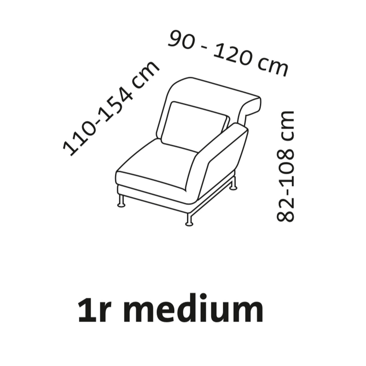 Maßzeichnung brühl moule medium Drehsessel