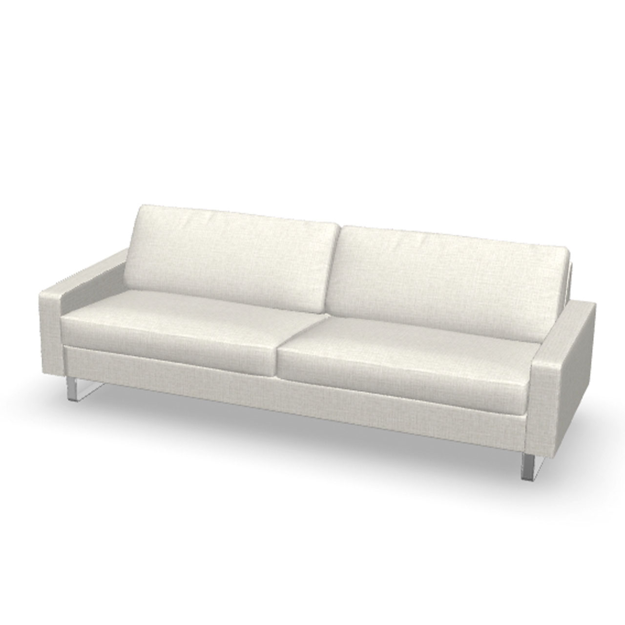 Generiertes 3D-Bild des Sofas COR Conseta mit Edelstahl-Kufen.