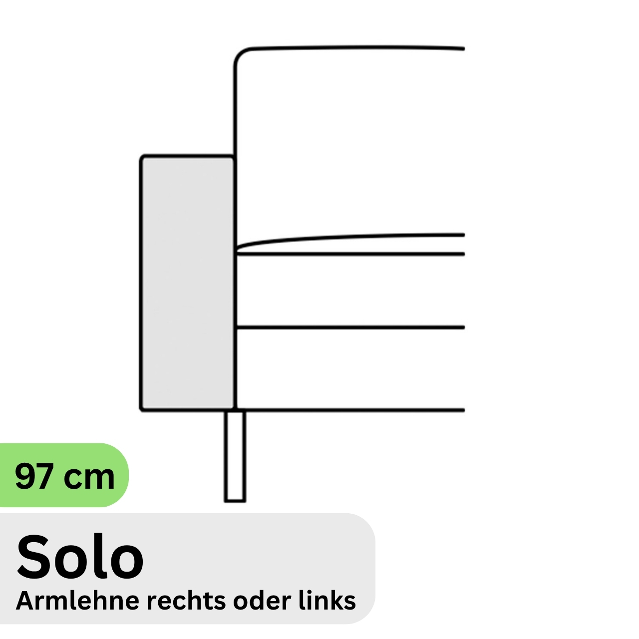 COR Conseta: Skizze Armlehne 97 cm Solo 49940