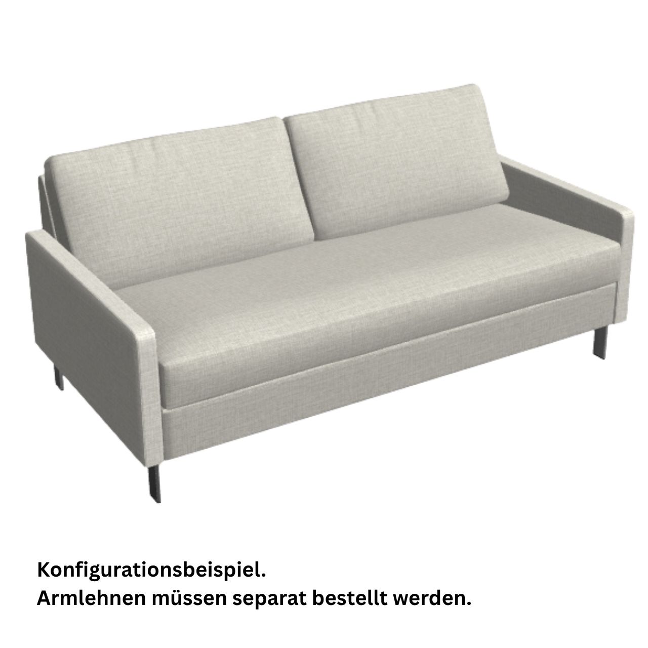 COR Conseta Sofa-Korpus 40280 Breite 160 cm mit durchgehendem Sitzpolster.