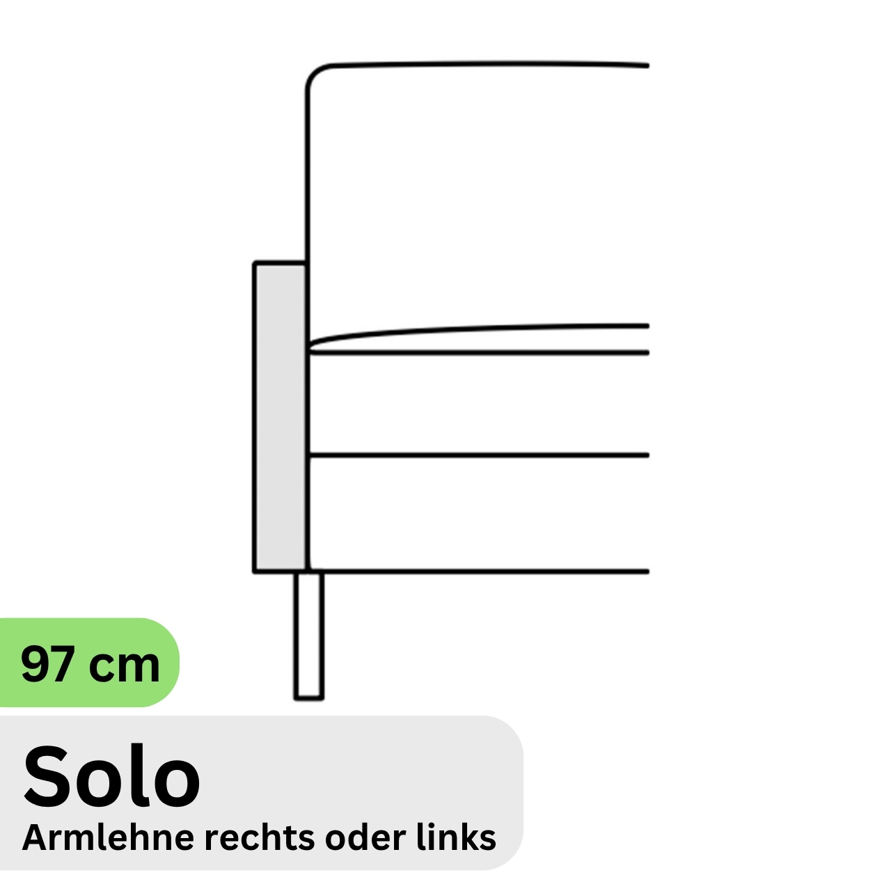 COR Conseta: Skizze Armlehne 97 cm Solo 44990
