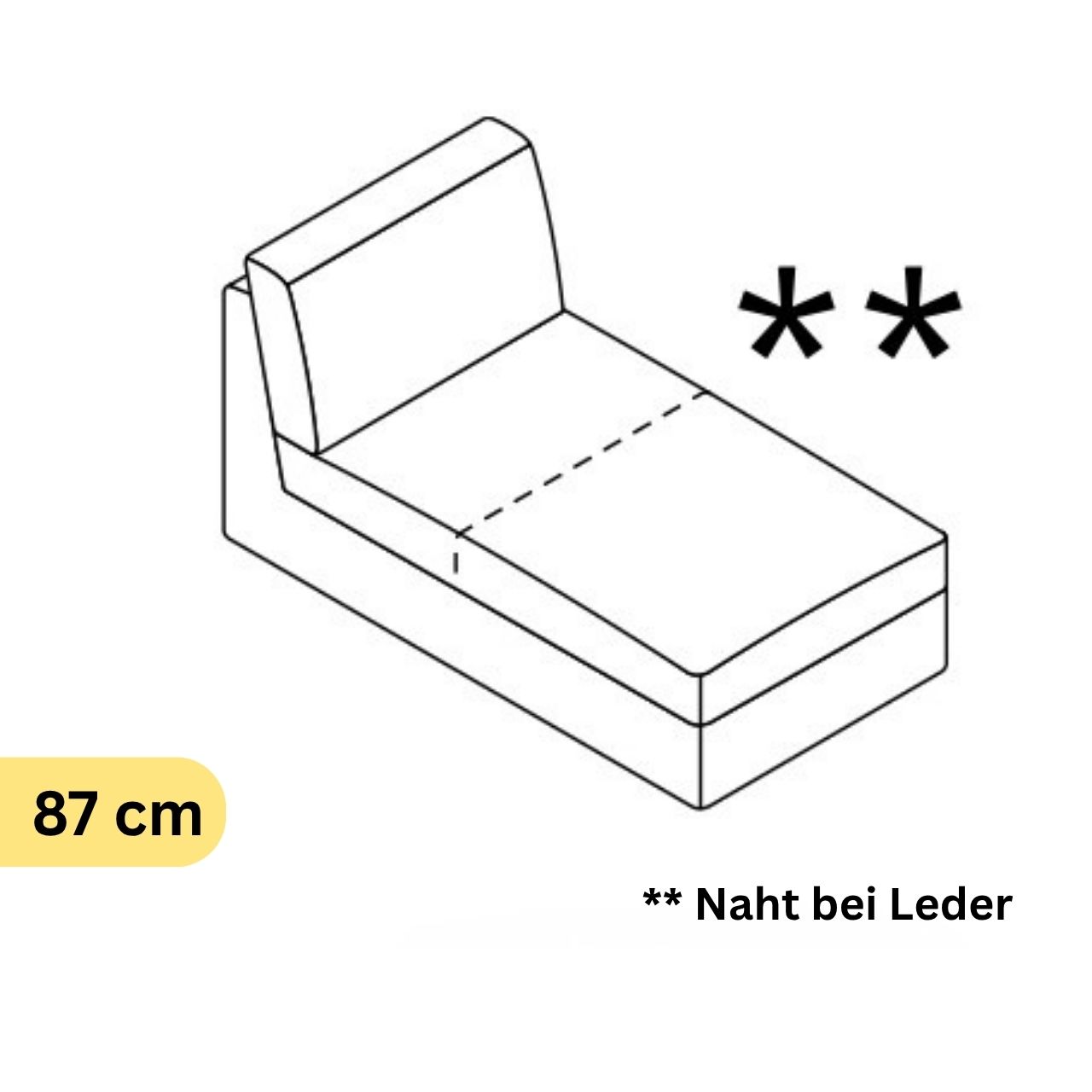 COR Conseta: Skizze Liegeelement für Anbau 87 cm 40580