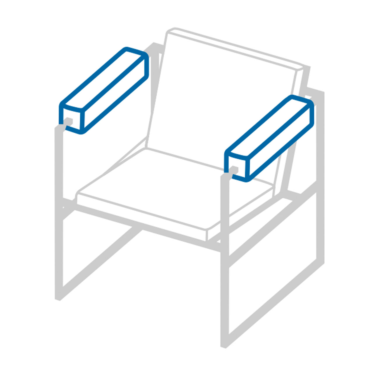 Maßzeichnung für den Sessel grace 68084.