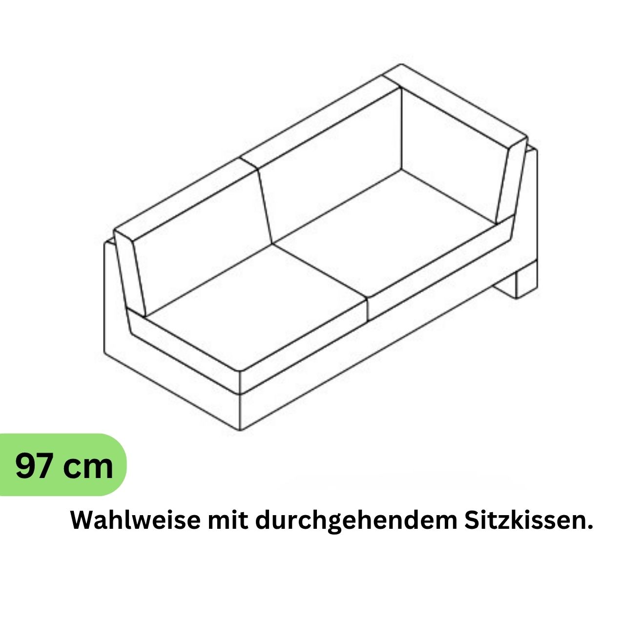 COR Conseta: Skizze Eckabschlusselement 97 cm 40495