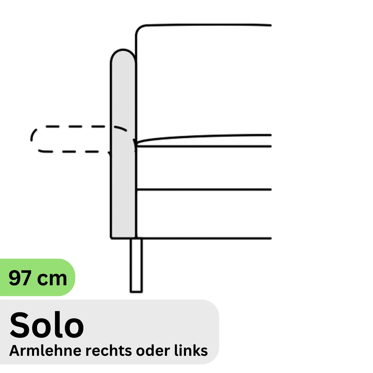 COR Conseta: Skizze Armlehne 97 cm Solo 44970