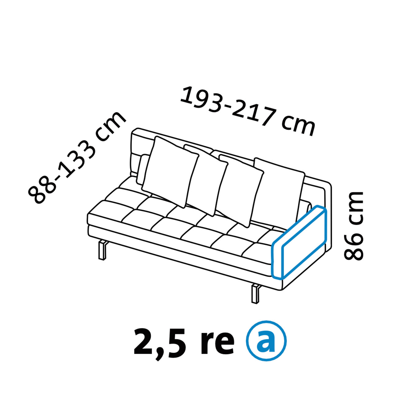 Maßzeichnung brühl amber 67727 Armlehne a