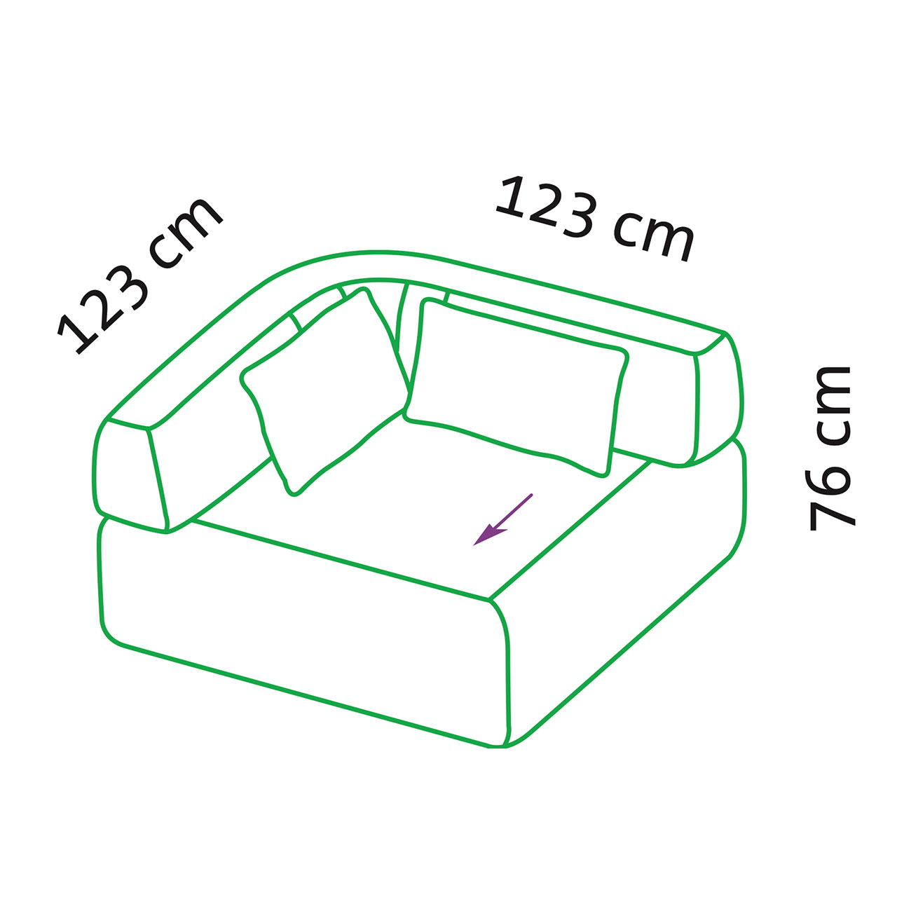 Maßzeichnung für Eckelement all together von brühl.