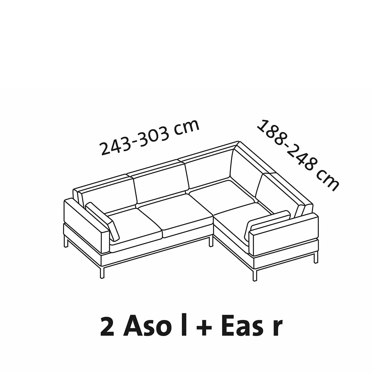 Maßzeichnung brühl tomo soft Eckgarnitur