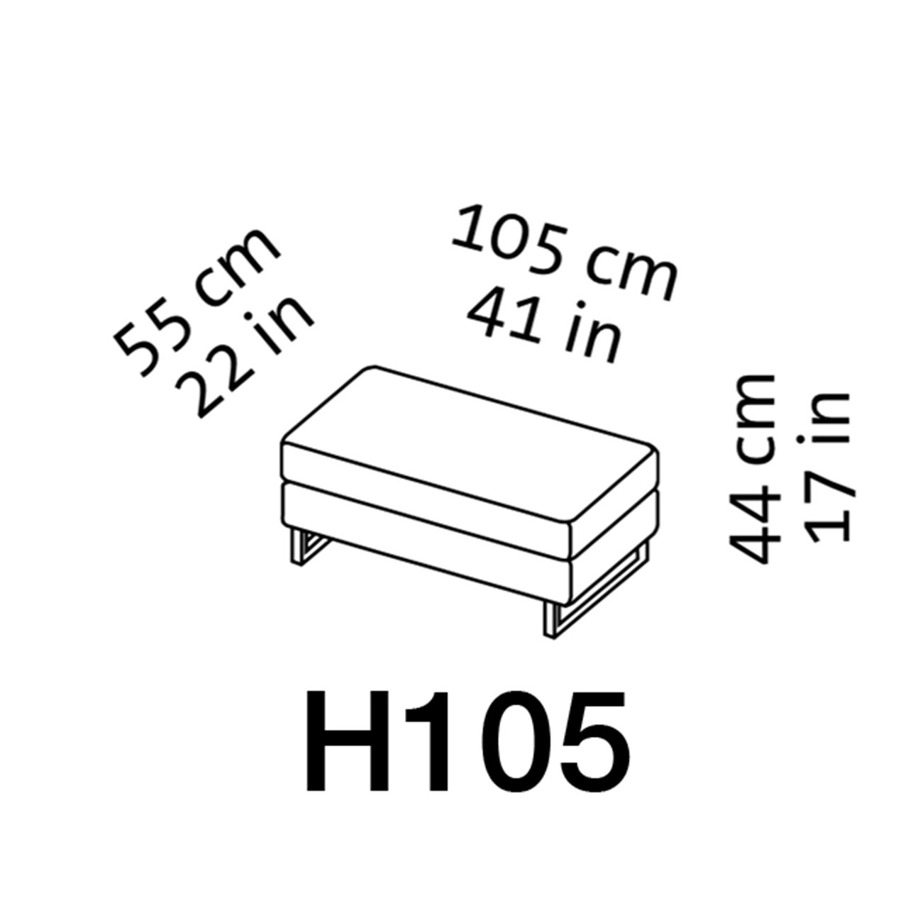 Maßzeichnung brühl embrace Hocker