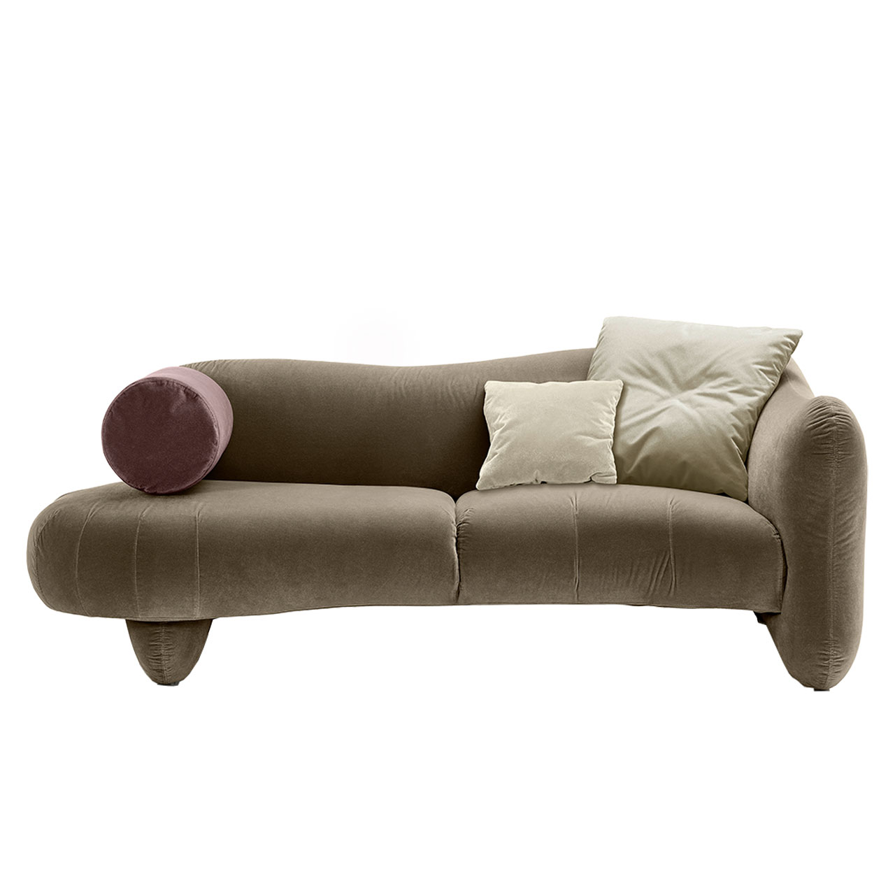 Openend mit Armlehne rechts. Auf der linken Seite ist eine Armlehnrolle angebracht.