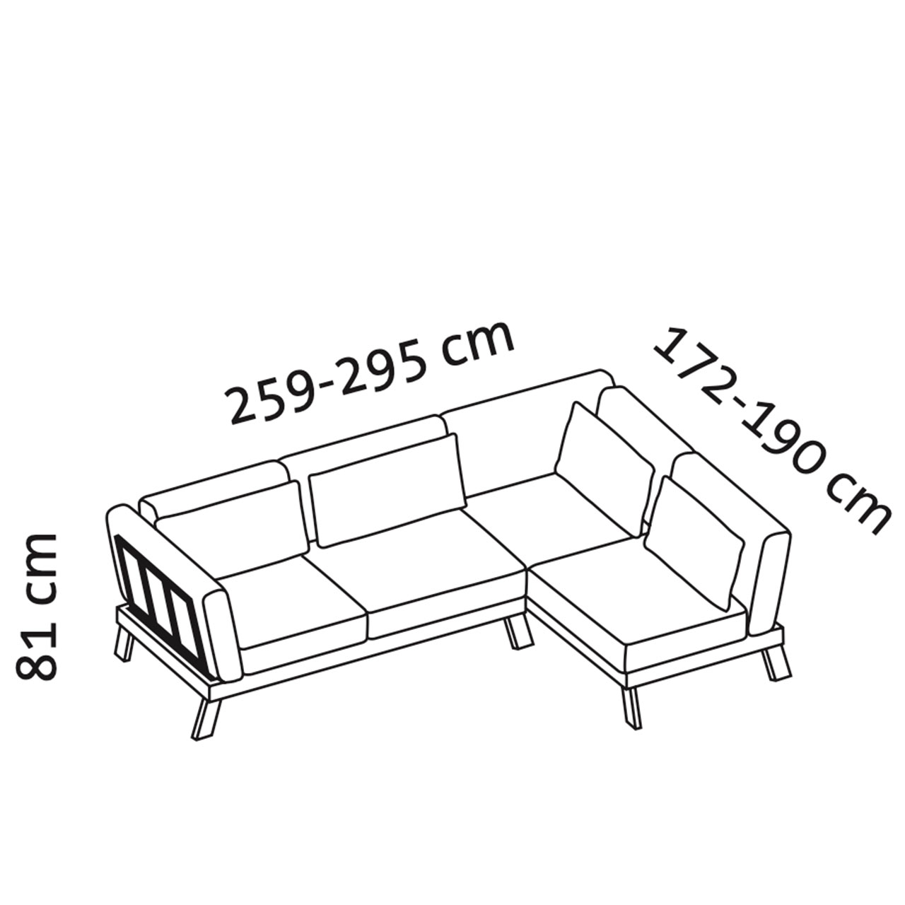 Maßzeichnung brühl lofoten pure Eckgarnitur