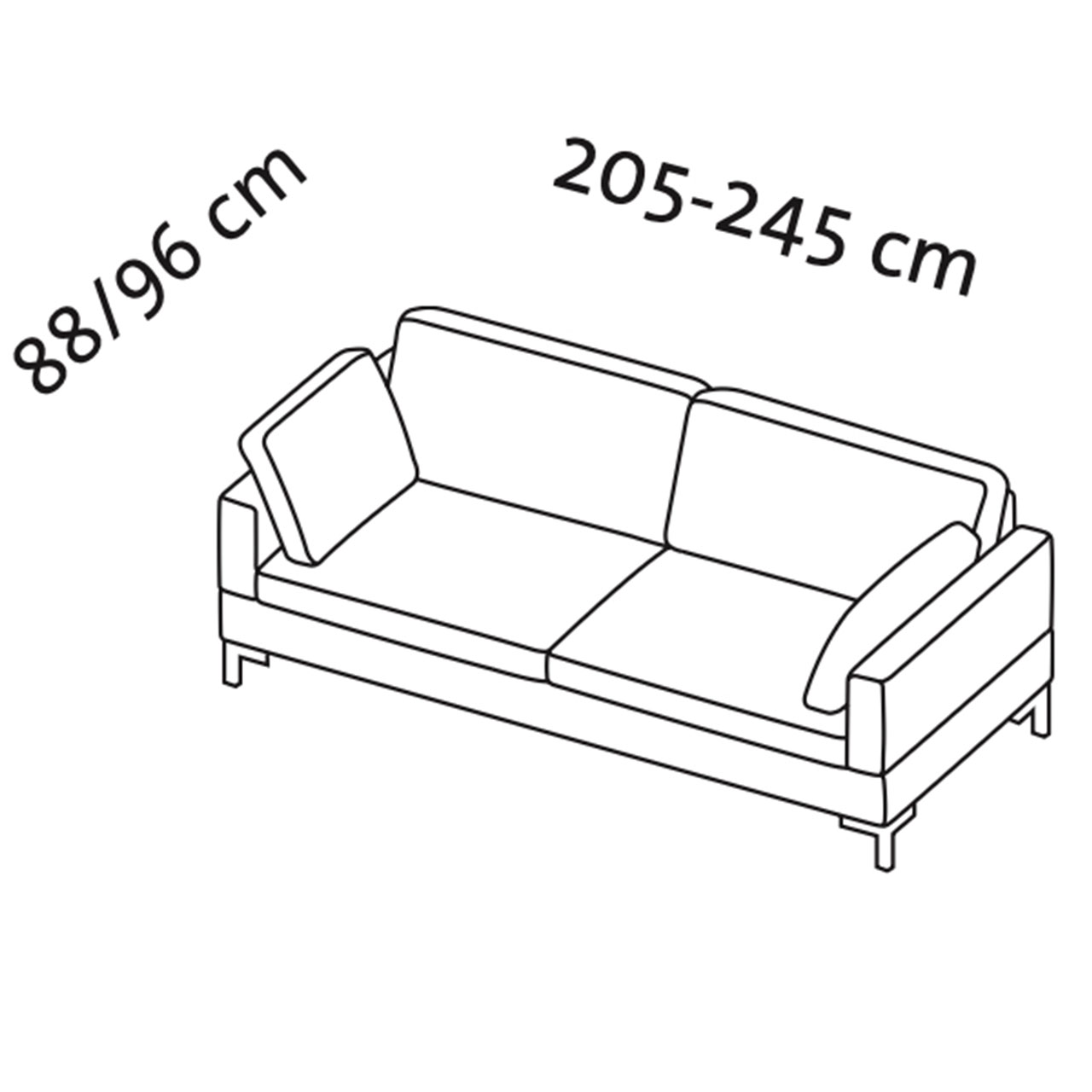 Maßzeichnung alba system Sofa 45510