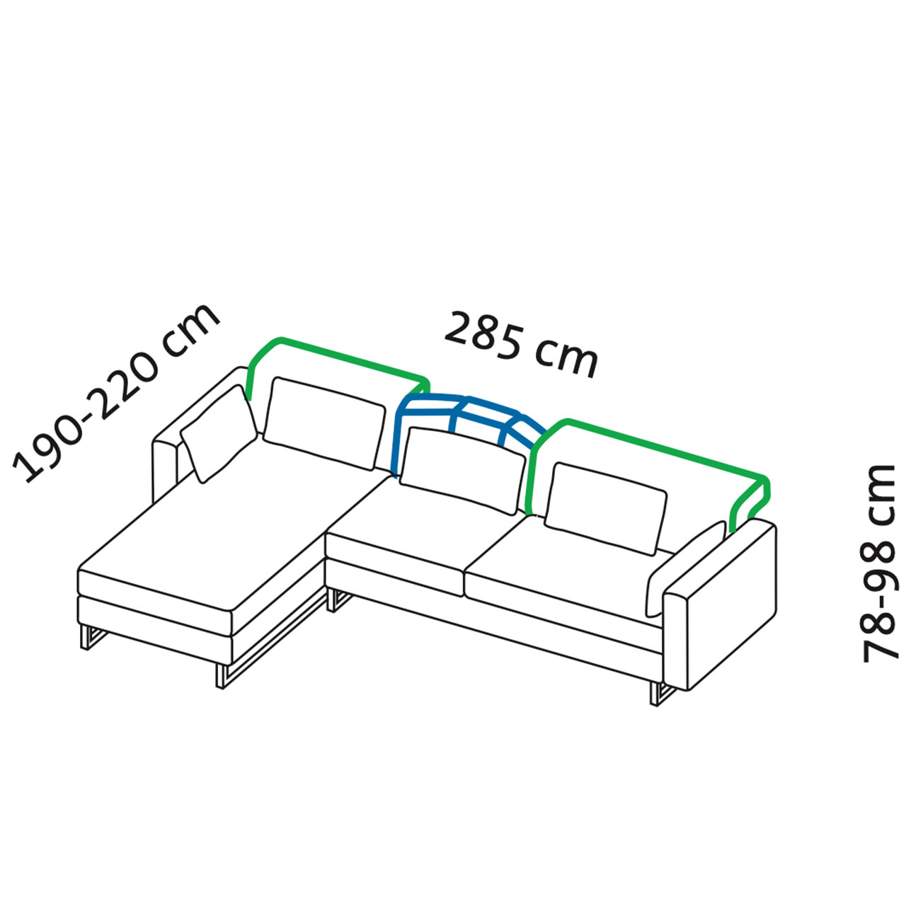 Maßzeichnung brühl embrace Garnitur