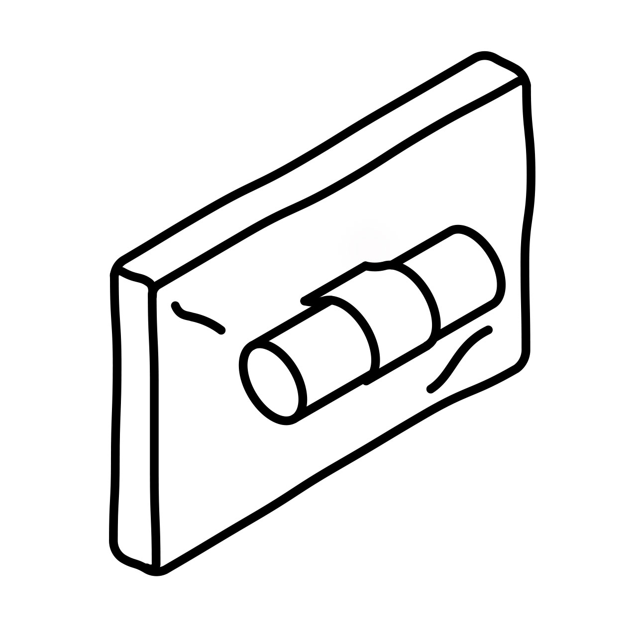 Skizze eines Kissen mit Rolle im Rücken