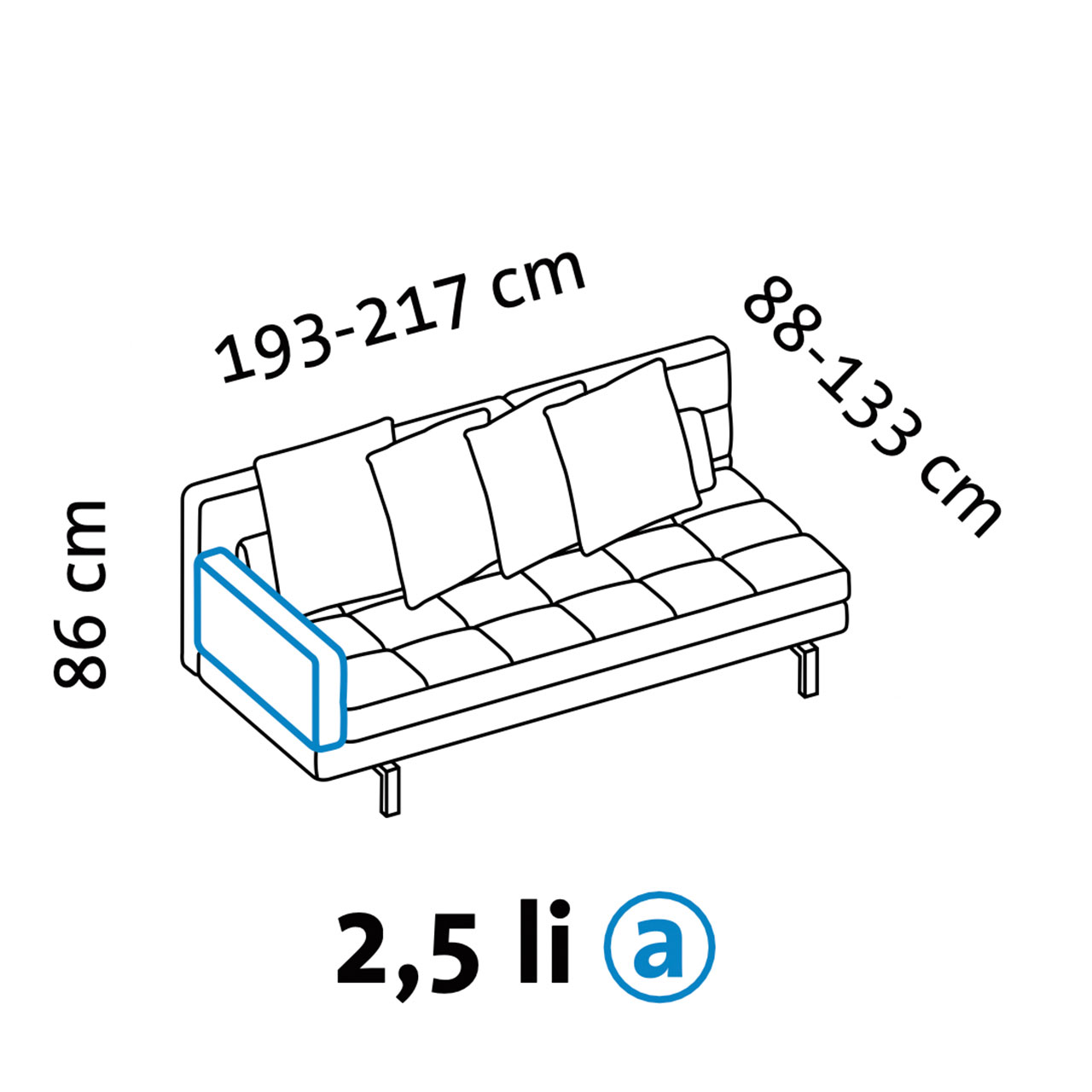 Maßzeichnung brühl amber 67726 Armlehne a