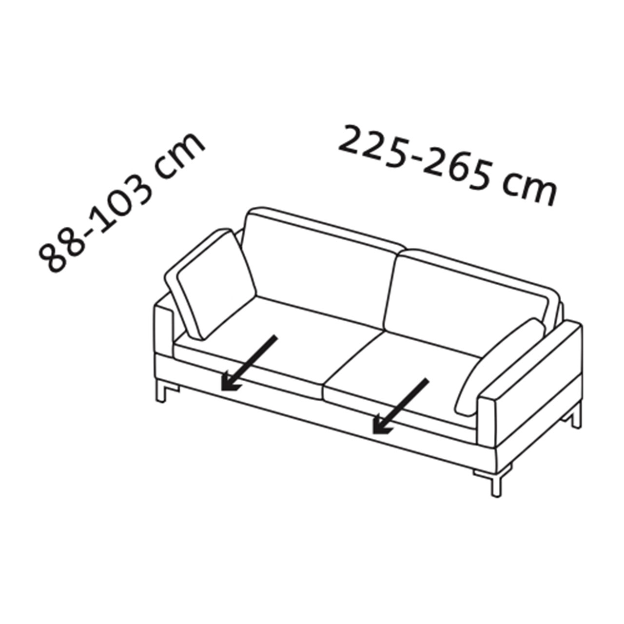 Maßzeichnung alba 55/70 Sofa 67612