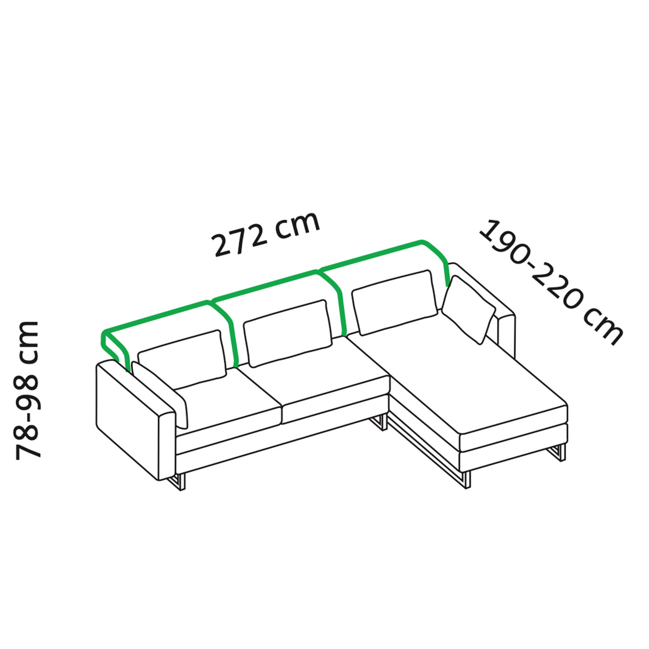 Maßzeichnung brühl embrace Garnitur