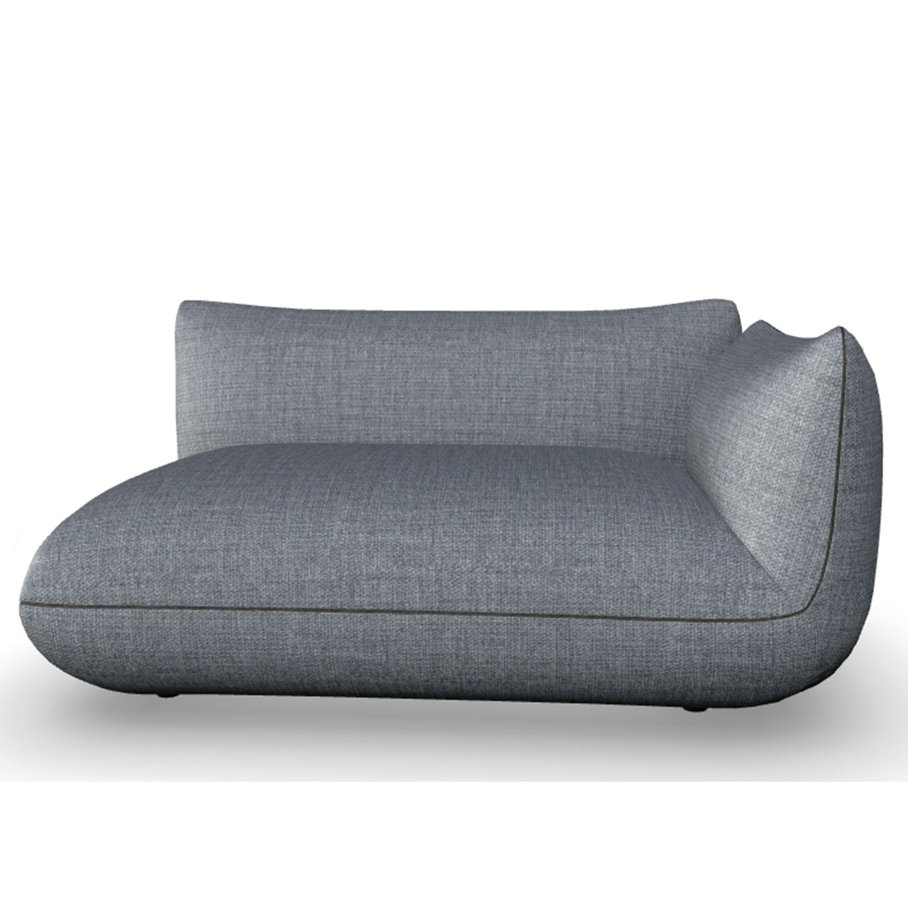 Großes Element mit Armlehne rechts aus grauem Stof