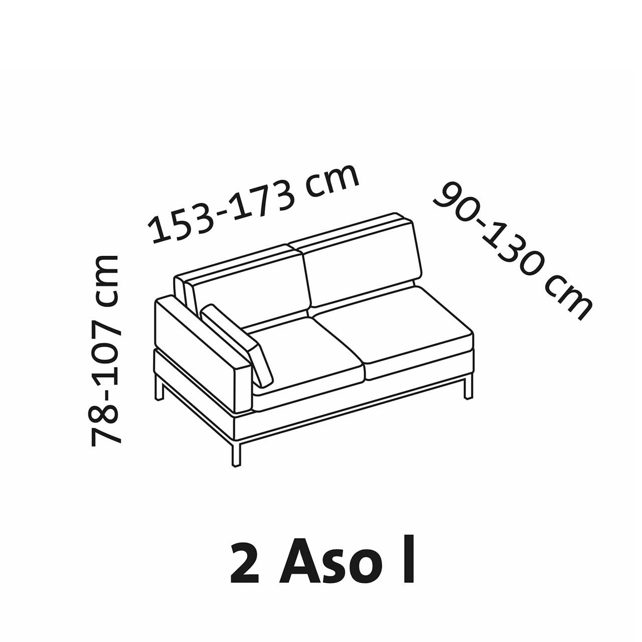 Maßzeichnung brühl tomo soft Anstellsofa