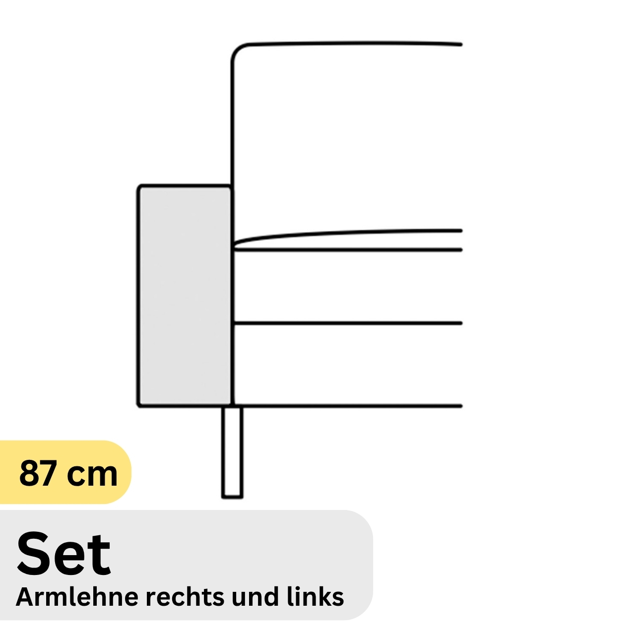 COR Conseta: Skizze Armlehne 87 cm Set 49030