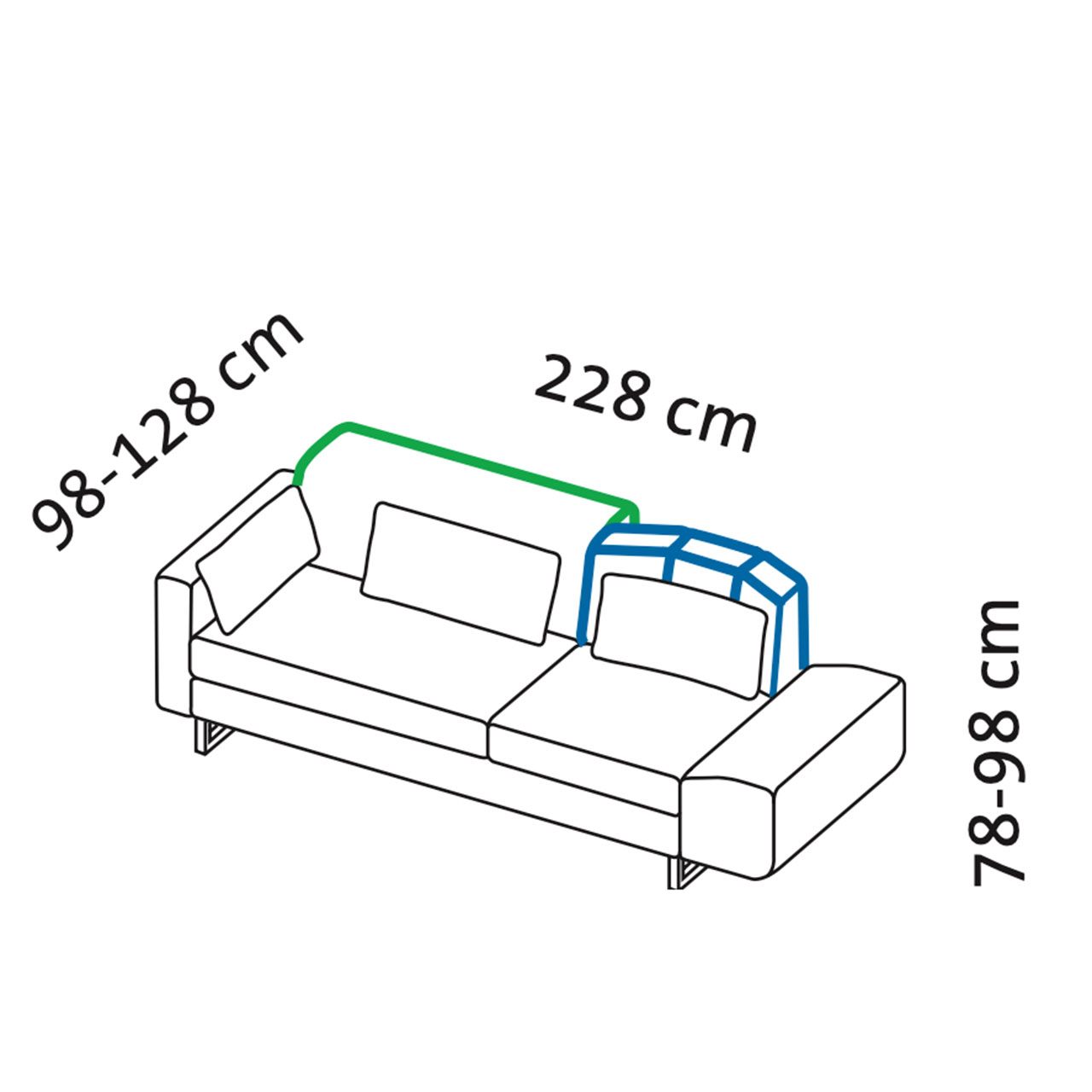 Maßzeichnung brühl embrace Sofa