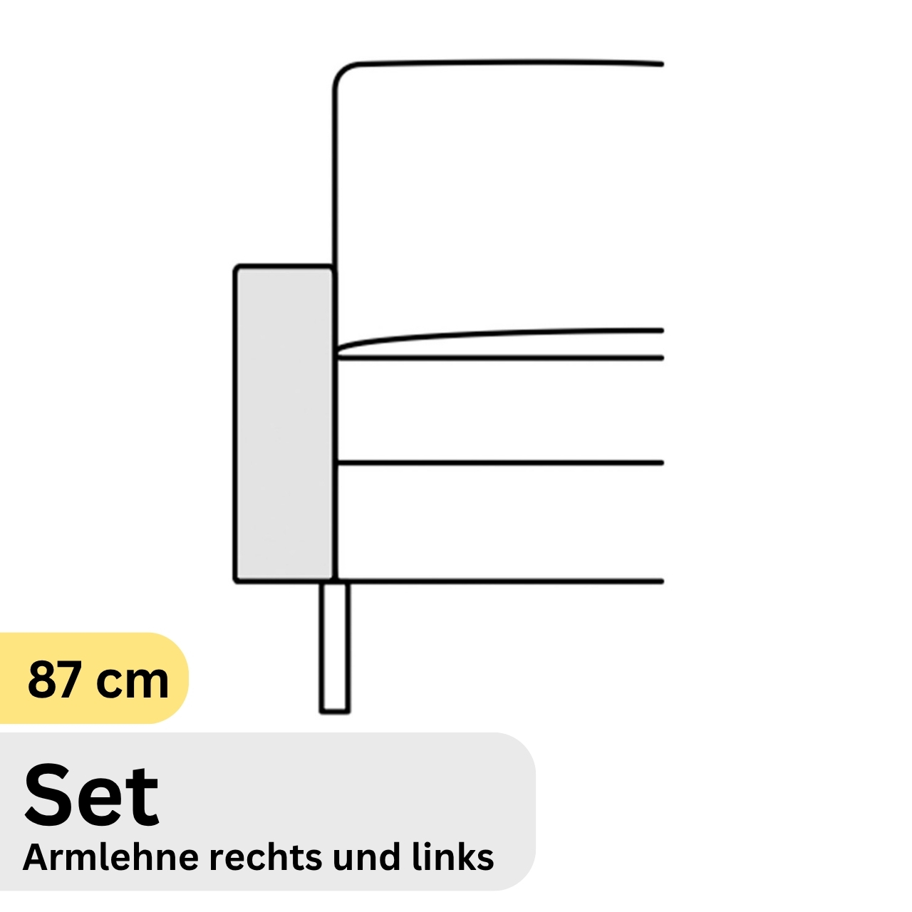COR Conseta: Skizze Armlehne 87 cm Set 40010